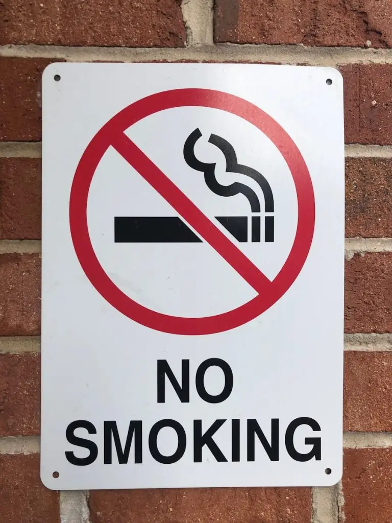 Mauritius tobacco control: a no smoking sign on a brick wall